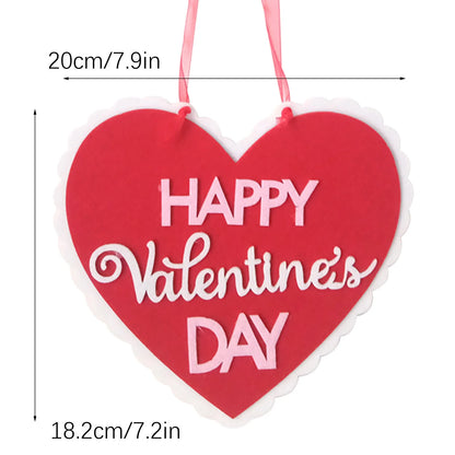 Valentine'S Day Signs Love Heart Shape Hanging Decor Doorplate-Happy Sign Front Door Valentines Decorations for the Home