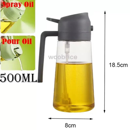 500Ml 2 in 1 Spray Oil Dispenser Olive Oil Spray Barbecue Cooking Olive Oil Jar Baking Vinegar Soy Sauce Spray Container