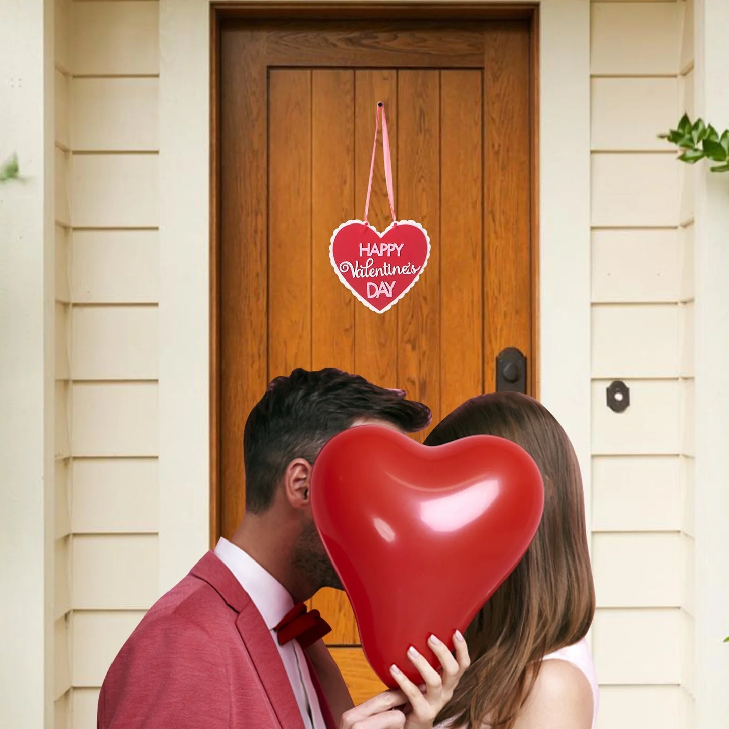 Valentine'S Day Signs Love Heart Shape Hanging Decor Doorplate-Happy Sign Front Door Valentines Decorations for the Home