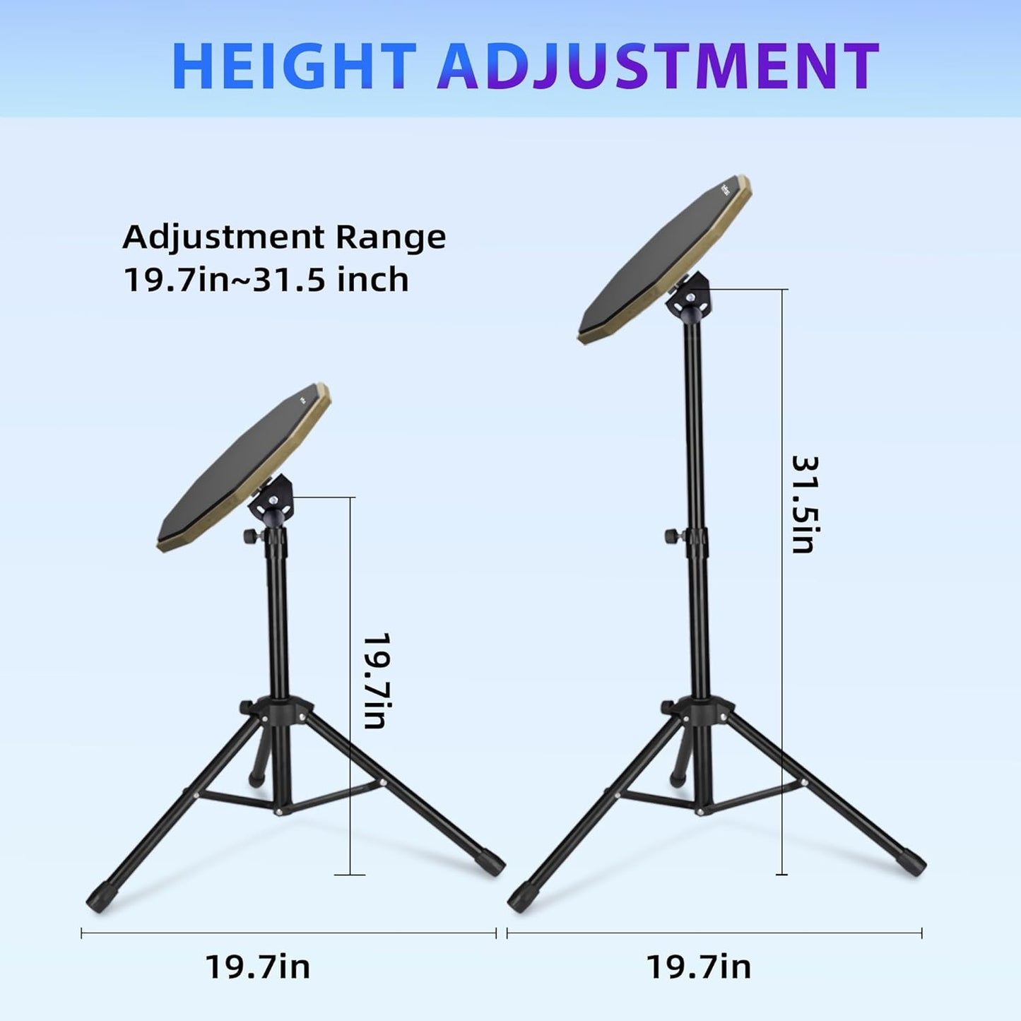12 Inch Practice Drum Pad with Stand and Sticks, Beginner Snare Drum Pad with Dr