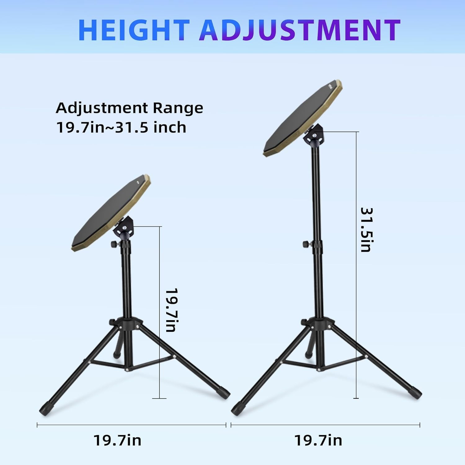 12 Inch Practice Drum Pad with Stand and Sticks, Beginner Snare Drum Pad with Dr