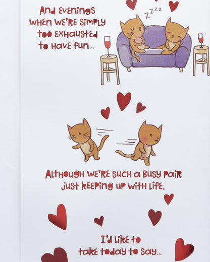 Pop up Funny Valentine'S Day Card for Wife (Cats)