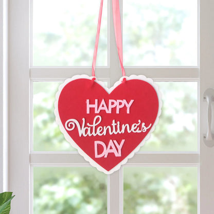 Valentine'S Day Signs Love Heart Shape Hanging Decor Doorplate-Happy Sign Front Door Valentines Decorations for the Home