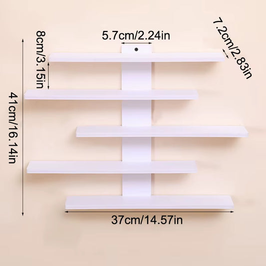 5-Tier Adjustable Small Building Blocks & Collectibles - Modern Home Decor Storag Wall-Mounted Display Shelf for Action Figures