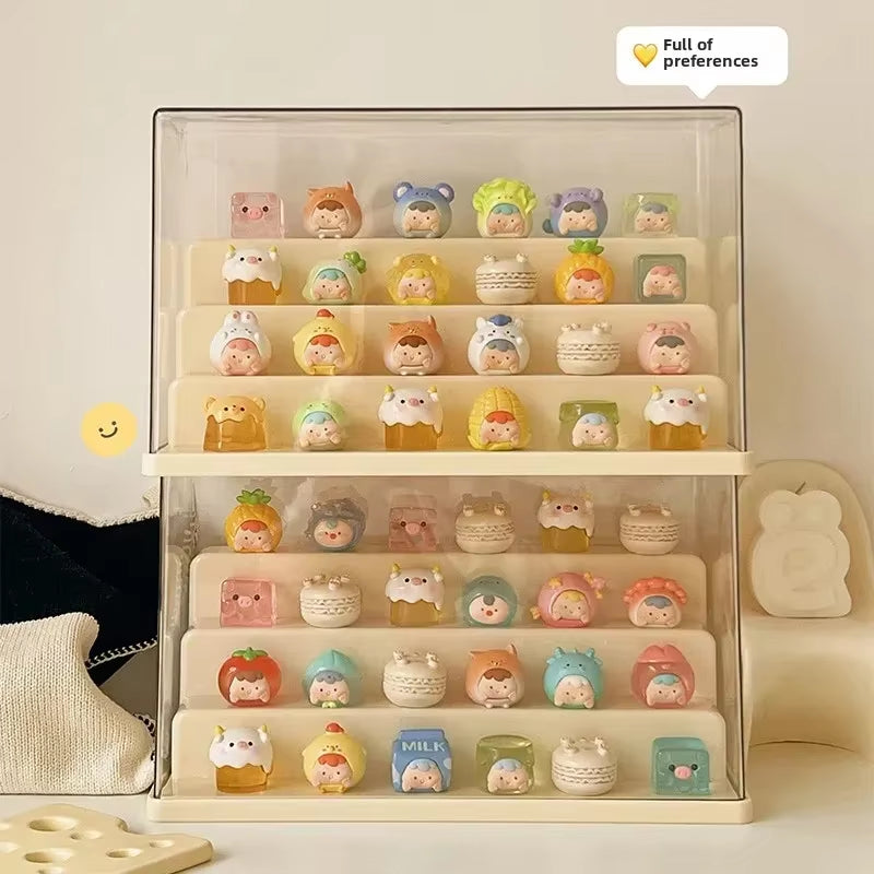 Blind Box Display Rack Dustproof Showcase for Model Figurines Storage Cabinet Transparent Collectible Figures Organizer Box