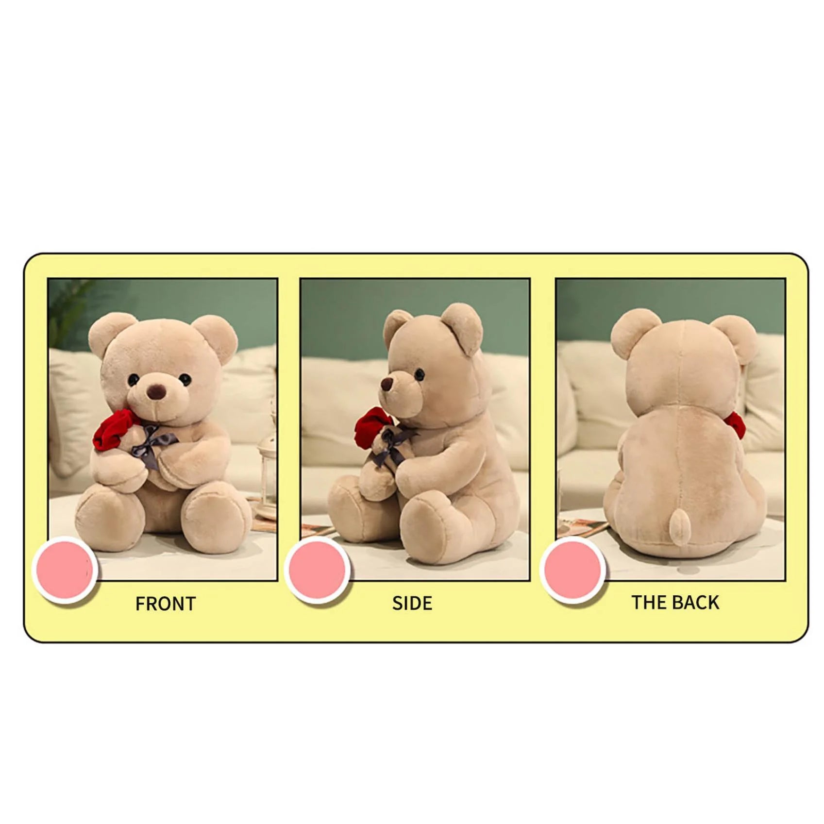 Gift 9.1" Valentines Day Stuffed Animals Teddy Bear with Rose, Large Rose Bear Valentines Day Gift Plush Toy Cartoon Cuddly Doll Birthday Party Holiday Wedding Decor Gift Stuffed Animals