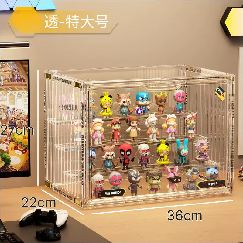 Three Layer Acrylic Display Rack Transparent Showcase Handmade Anime Car Model Blind Box Storage Box Jewelry Sorting Box