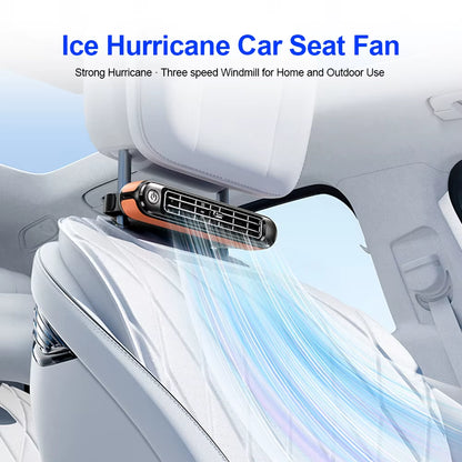 Portable Car Fan for Rear Seat Electric Cooling Fan Air Conditioning 3 Speeds Adjustable Automotive Interior Car Air Fan
