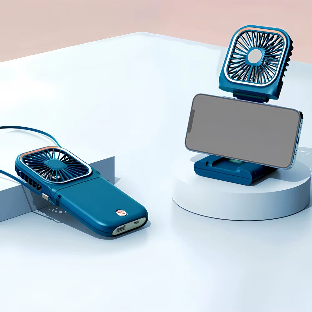 USB Halterneck Small Fan Outdoor Portable Handheld Fan Power Bank Ultra-Quiet Slim Folding Mini Desktop Fan F30