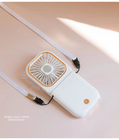 USB Halterneck Small Fan Outdoor Portable Handheld Fan Power Bank Ultra-Quiet Slim Folding Mini Desktop Fan F30