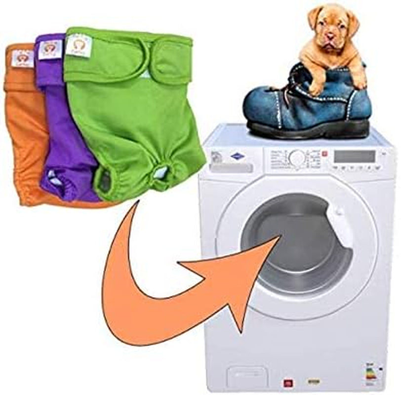 Dog Diapers Washable & Reusable Female and Male Dog Diapers Materials Durable Machine Washable Solution for Pet Incontinence and Long Travels - 3 Pack Set (M, Solid)
