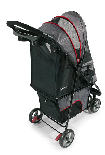 Regal 4 Wheeled Pet Stroller for Dogs up to 25 Lb, Gray Shadow, 11.5 Lb