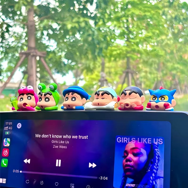 Original Crayon Shin Chan Blind Boxs Toys Kawaii Figures Anime Model Mobile Phone and Computer Screen Car Ornament Toys