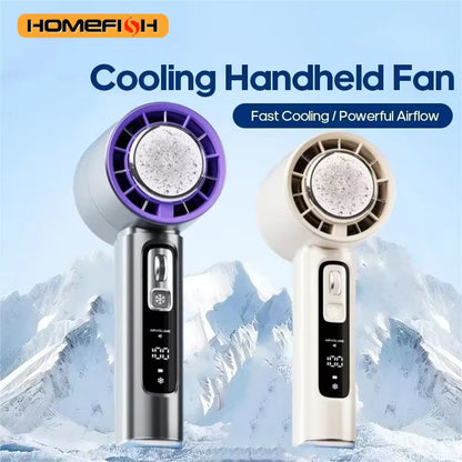 New Semiconductor Refrigeration High-Speed Handheld Electric Fan 4000Mah USB Portable Rechargeable Outdoor Small Fan