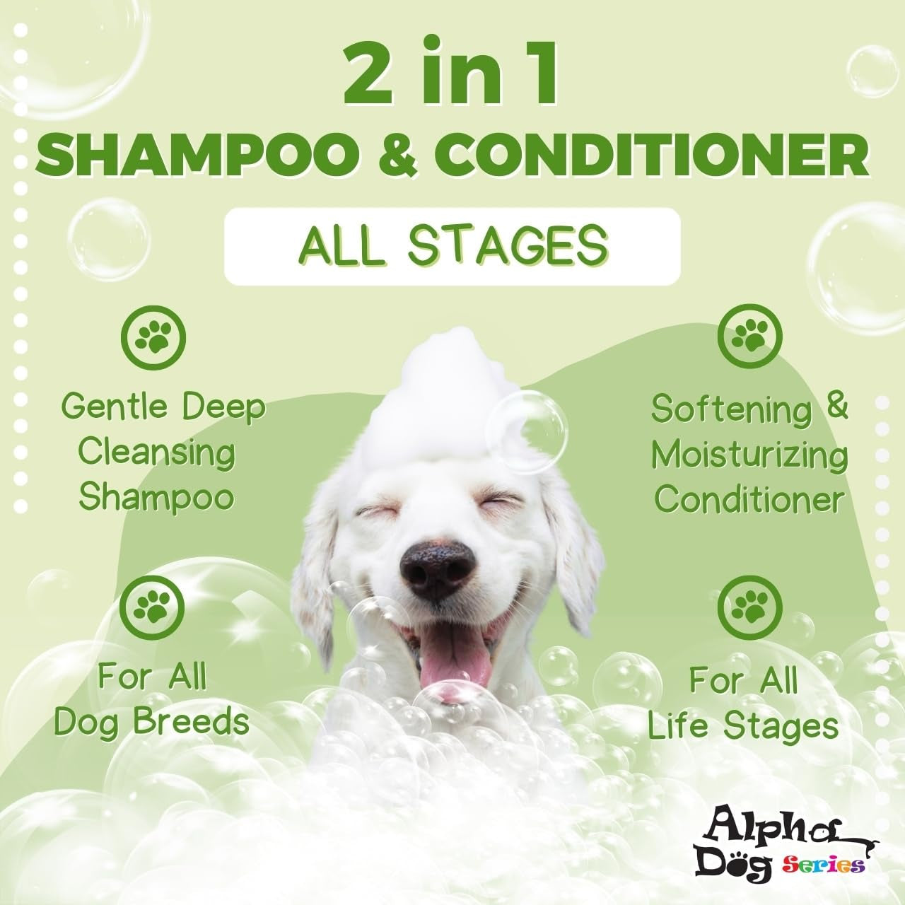 All Stages Natural Dog Shampoo and Conditioner Set with Aloe Vera Ph-Balanced Dog Grooming Shampoo and Conditio