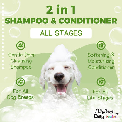 All Stages Natural Dog Shampoo and Conditioner Set with Aloe Vera Ph-Balanced Dog Grooming Shampoo and Conditio