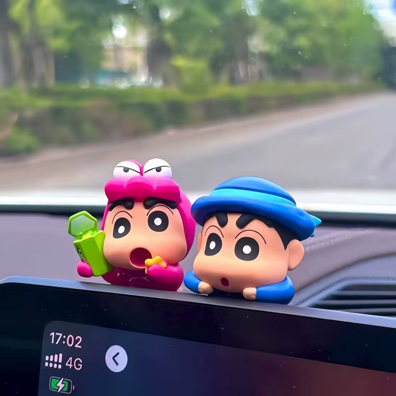 Original Crayon Shin Chan Blind Boxs Toys Kawaii Figures Anime Model Mobile Phone and Computer Screen Car Ornament Toys