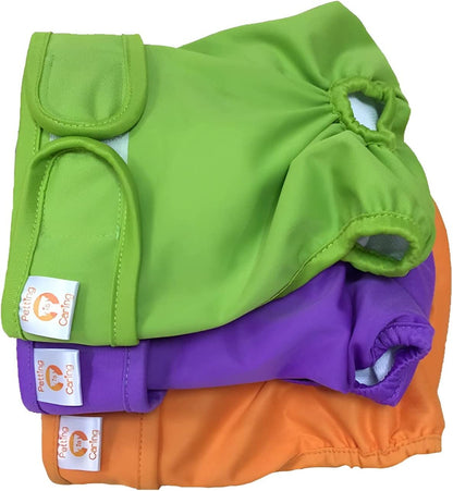 Dog Diapers Washable & Reusable Female and Male Dog Diapers Materials Durable Machine Washable Solution for Pet Incontinence and Long Travels - 3 Pack Set (M, Solid)