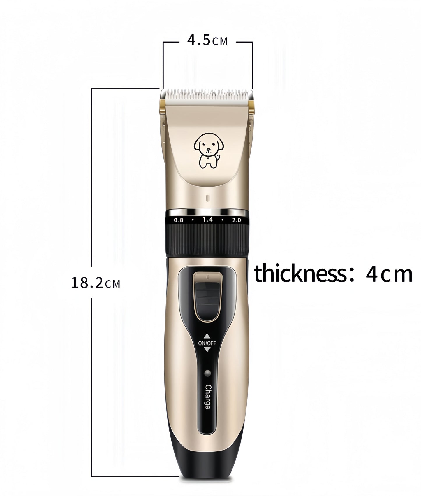 Pet Hair Clipper Dog Hair Clippers, Dog Grooming Kit, Cordless Quiet Pets Clippers Hair Trimmer, Dog Shaver Clipper with 4 Comb Guides, 5 Size Fine Tuning Knob for Thick Coats Cats