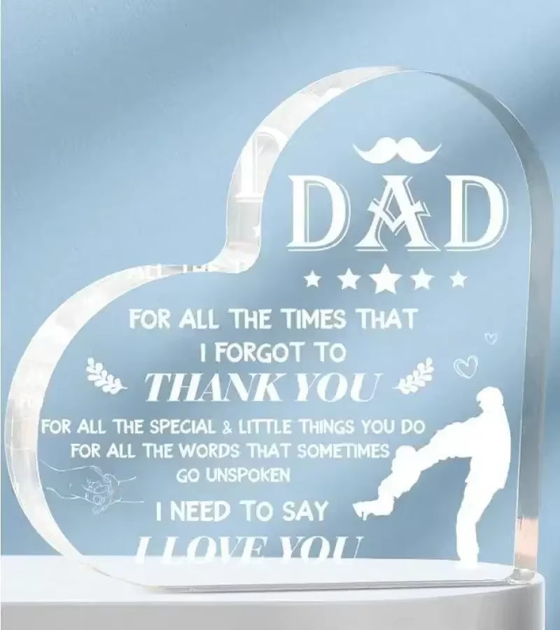 Son Daughter for Momgifts，Dad Mom Birthday Gifts - Acrylic Heart-Shaped Best Valentines Day Christmas Gift