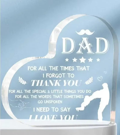 Son Daughter for Momgifts，Dad Mom Birthday Gifts - Acrylic Heart-Shaped Best Valentines Day Christmas Gift