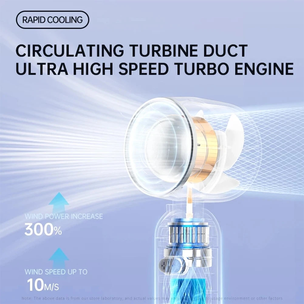 2025 Air Cooling Fan USB Charging LED Digital Display Portable Hand Fan Outdoor Travel Ice Refrigeration Small Electric Fan