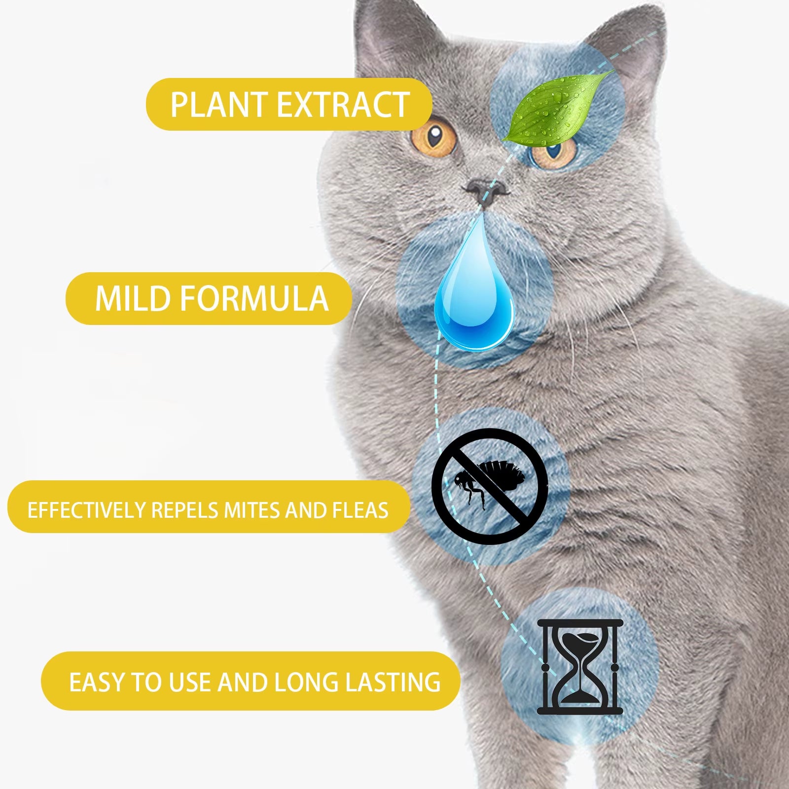 Cat anti Flea Drops Flea Lice Remove Relieve Skin Itching External Insect Repellent Deworming Supplies Pet Tick Treatment Drops