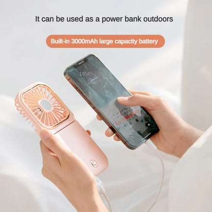 USB Halterneck Small Fan Outdoor Portable Handheld Fan Power Bank Ultra-Quiet Slim Folding Mini Desktop Fan F30