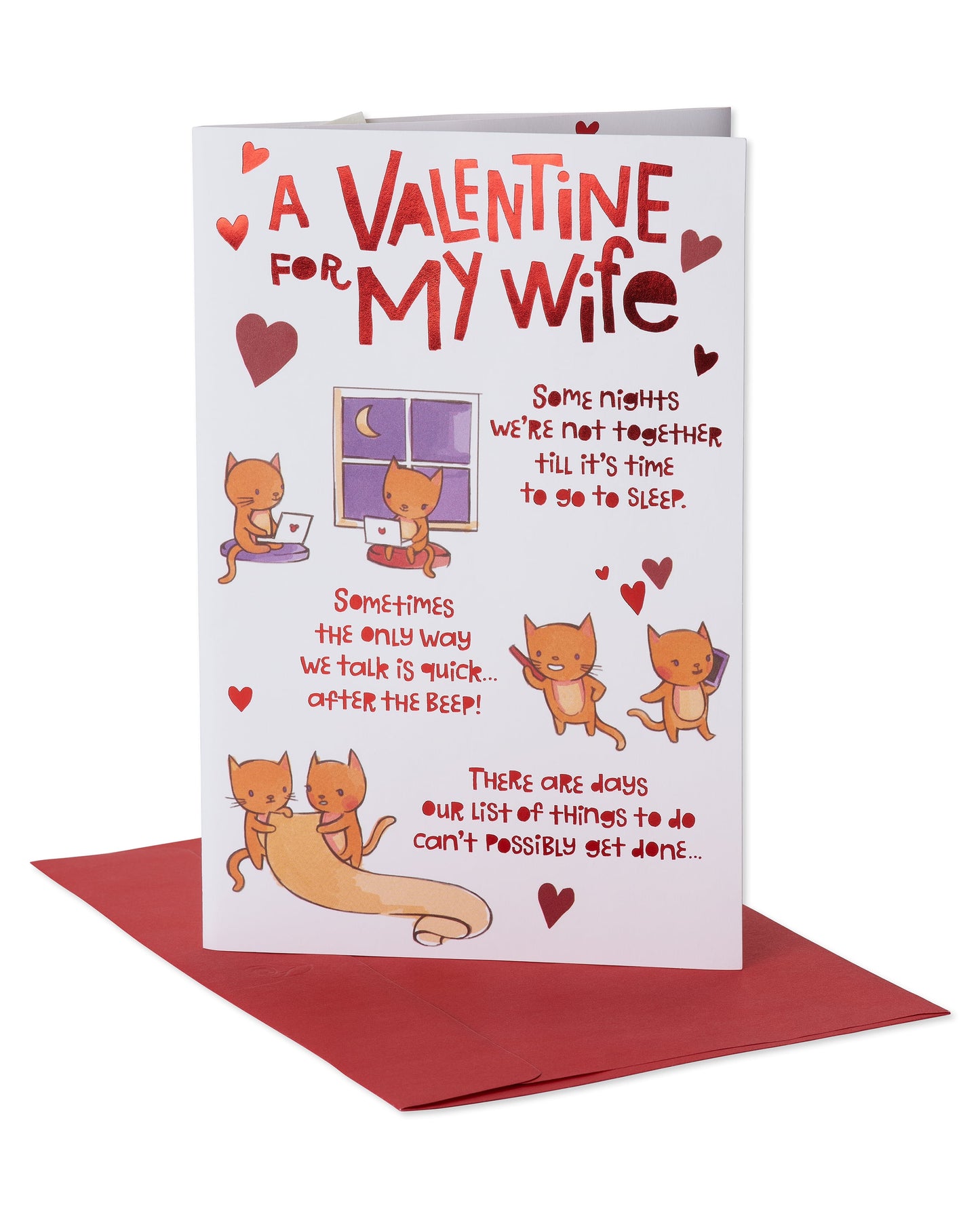 Pop up Funny Valentine'S Day Card for Wife (Cats)