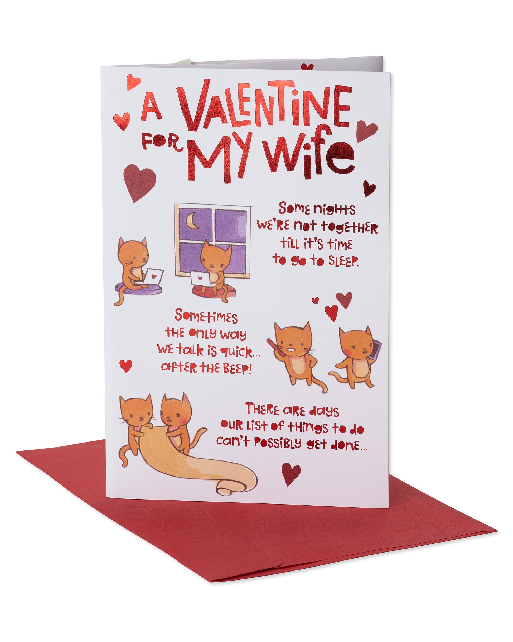 Pop up Funny Valentine'S Day Card for Wife (Cats)