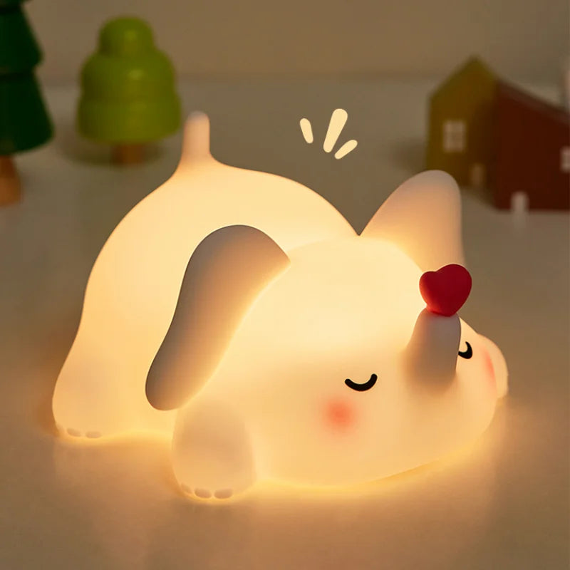 Cute Animal Giraffe Panda Silicone Night Light Timer Patting Lamp Rechargeable Night Lamp for Kids Boys Birthday Gift Room Decor