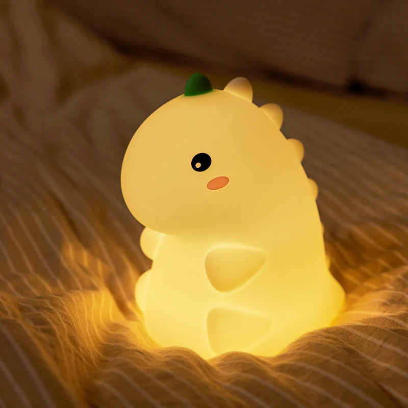 Cute Animal Giraffe Panda Silicone Night Light Timer Patting Lamp Rechargeable Night Lamp for Kids Boys Birthday Gift Room Decor