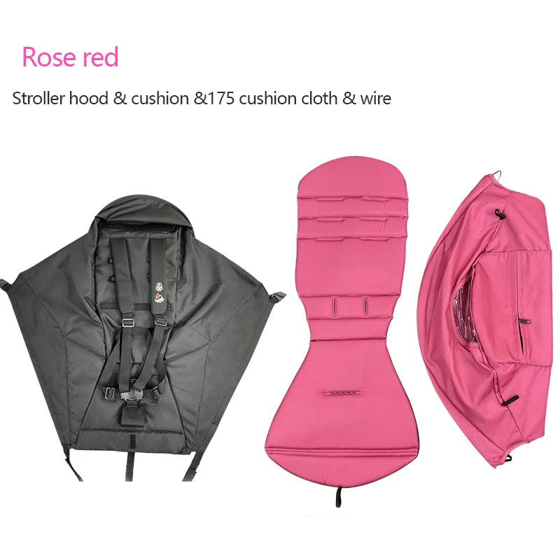 3Pcs/Set 175 Stroller Accessories Canopy Cover Seat Cushion Compatible with Babyzen YOYO Cover Seat Mattress with Zipper Pocket