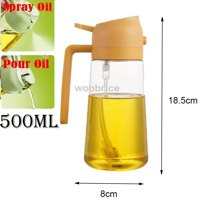 500Ml 2 in 1 Spray Oil Dispenser Olive Oil Spray Barbecue Cooking Olive Oil Jar Baking Vinegar Soy Sauce Spray Container