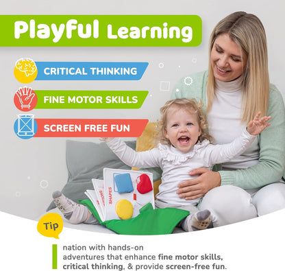 Busy Book for Toddlers 1-3 - Airplane Toys for Toddlers 1-3, My Quiet Book Montessori Toys for 1 Year Old with Kids Plane Activities, Activity Busy Board, for Boys & Girls