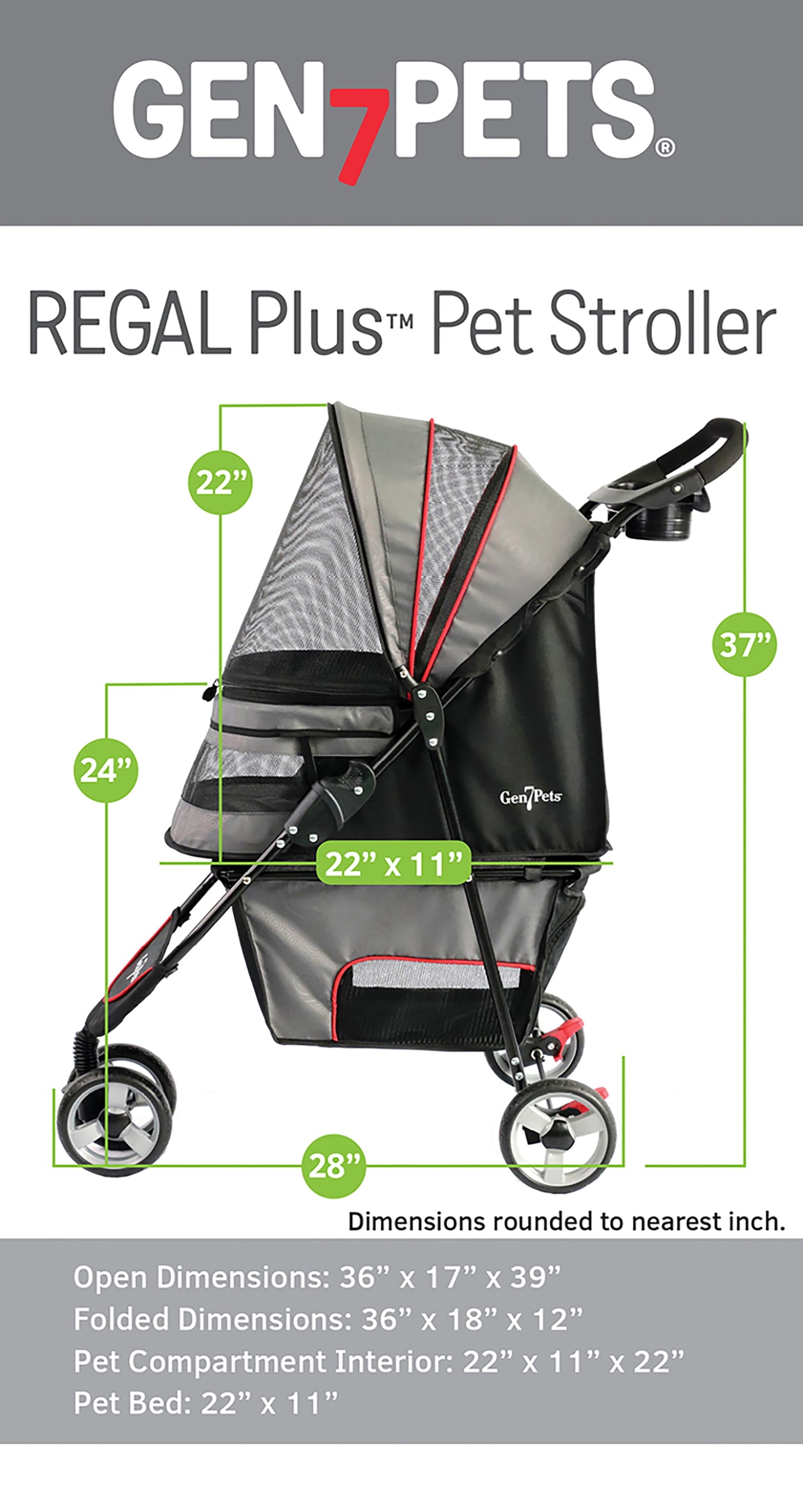 Regal Pet Stroller, for Dogs, Raspberry Sorbet