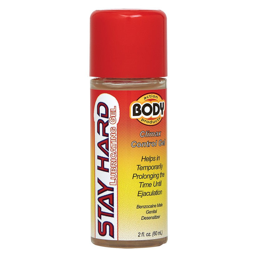 Body Action Stay Hard Climax Control Gel Water Based Lubricant 2 Oz