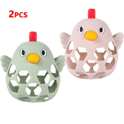 1/2PCS Baby Silicone Teethers Toys Cartoon Chick Shape Baby Toys Skeleton Baby Care Equipment Chewing Training Baby Products