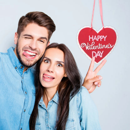 Valentine'S Day Signs Love Heart Shape Hanging Decor Doorplate-Happy Sign Front Door Valentines Decorations for the Home