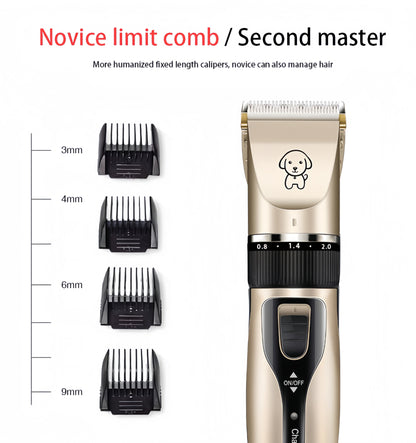 Pet Hair Clipper Dog Hair Clippers, Dog Grooming Kit, Cordless Quiet Pets Clippers Hair Trimmer, Dog Shaver Clipper with 4 Comb Guides, 5 Size Fine Tuning Knob for Thick Coats Cats