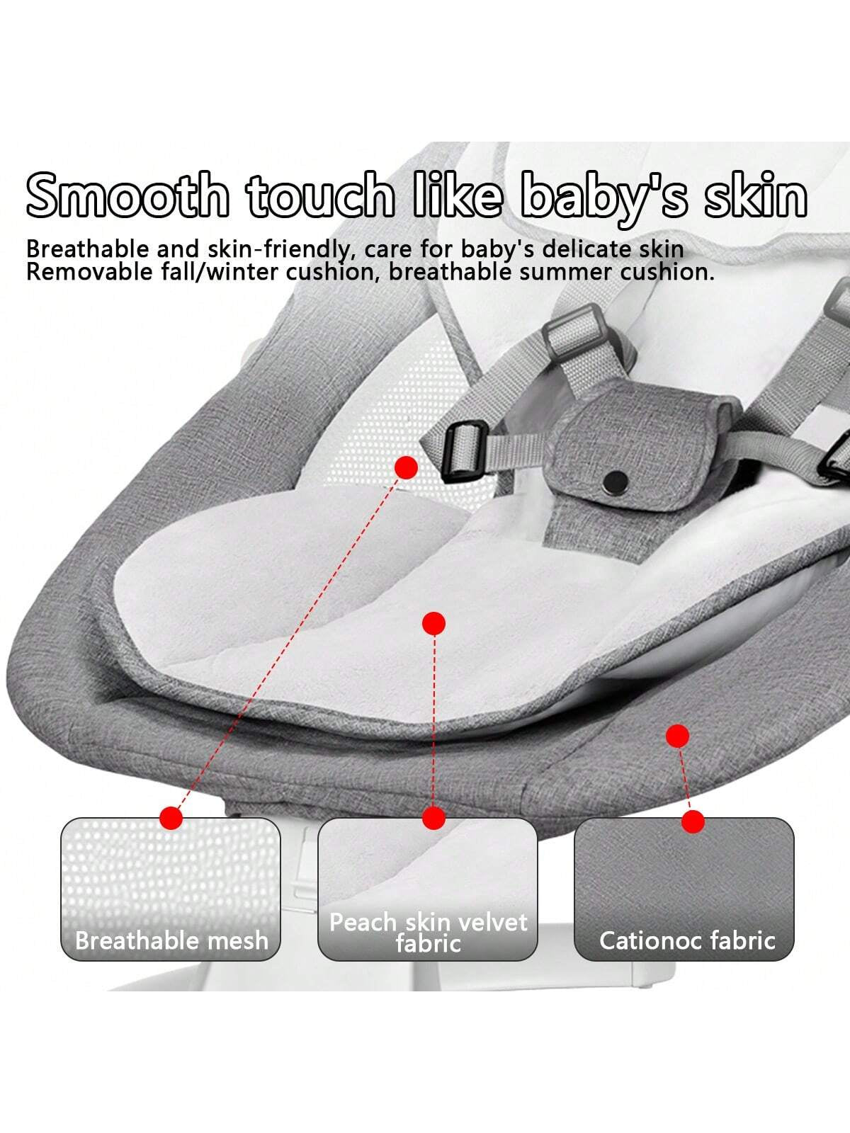 Baby Swings Chair for 0-12 Months with 3 Positions, 5-Point Harness, 5 Speeds, Aluminum Alloy Frame, Portable Indoor & Outdoor Rocker with Musical Speaker, No Assembly Required - Ideal for Infants, Perfect Gift for Halloween & Christmas