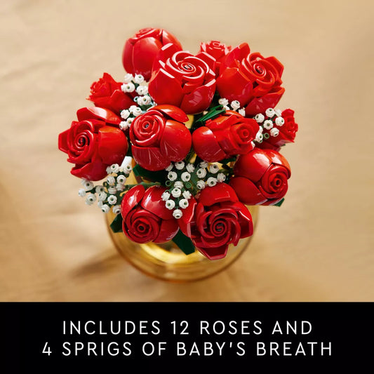 LEGO Icons Bouquet of Roses, Flower Build and Display Set 10328