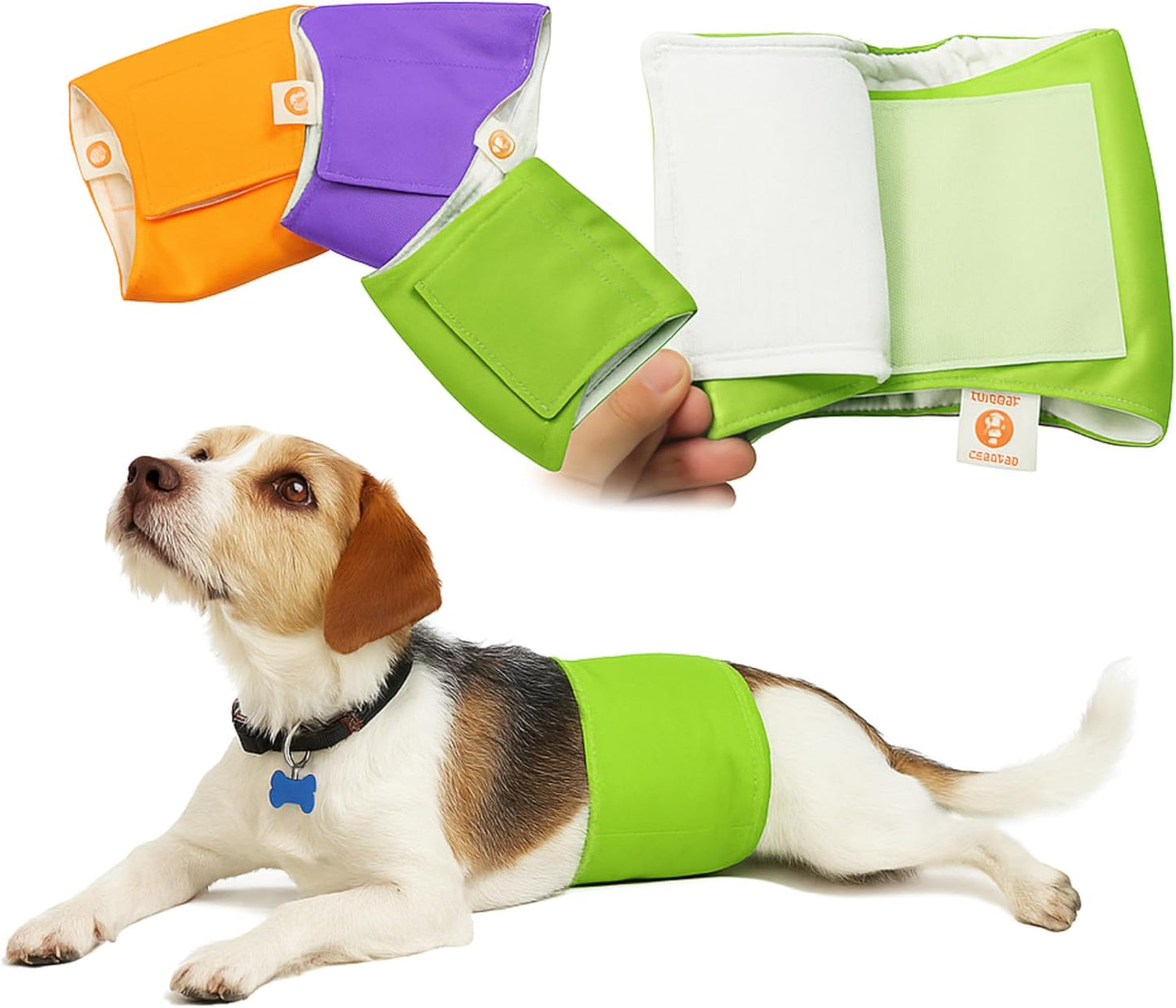 Male Dog Wraps Washable & Reusable Belly Band Diapers Materials Durable Machine Washable Doggie Pee Puppy Pads Diaper Trainer Potty - 3 Pack Set