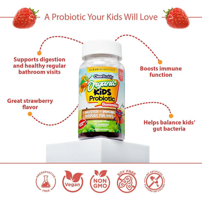 Organic Kids Probiotic Gummies 2.5 Billion Cfu'S Boosts Immune System 60 Capsule