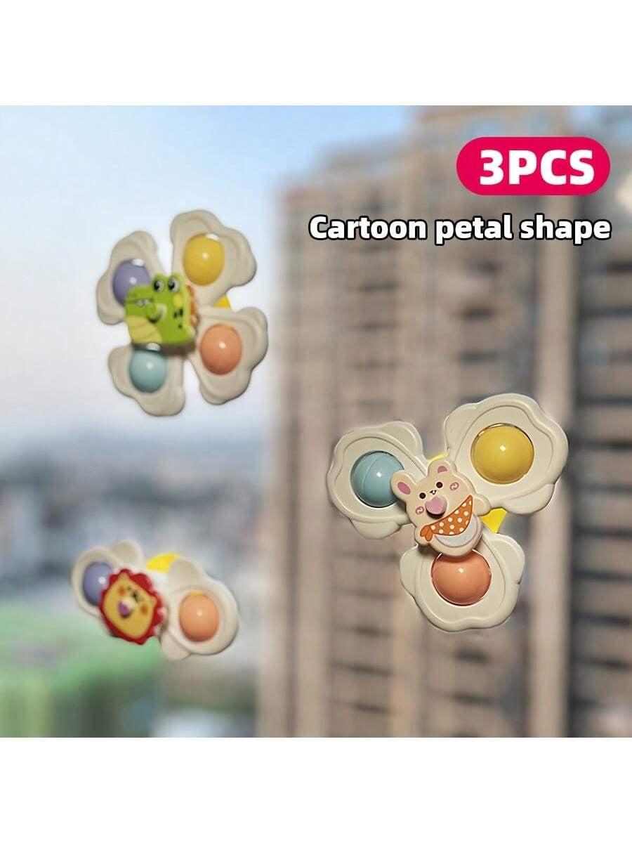 3 Pcs Suction Cup Spinner Toys, Baby Toy,Baby Essentials, Spinning Toys for Toddlers 1-3,Baby Toys,Bath Toys Sensory Toys Early Education Toys Bathtub Toy Dining Chairs Toys, Birthday Gifts for Baby Boy Girl , Suitable for Daily Use of Babies
