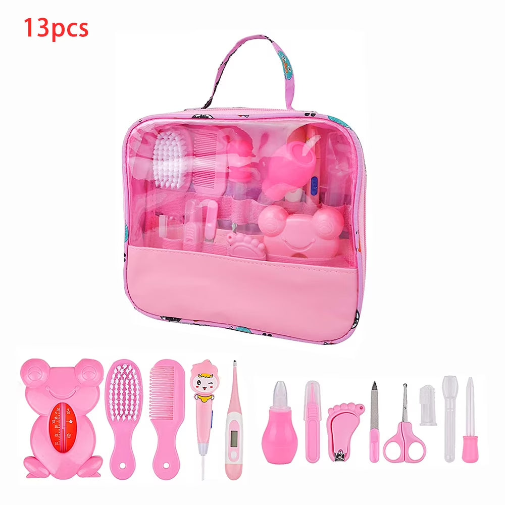 Baby Grooming and Healthcare Kit, 13 in 1 Baby Care Products, Baby Stuff Shower Gifts for Newborn, Fahrenheit Thermometer, Nail Clippers Trimmer Set, Comb Brush, Nursery Care Kit