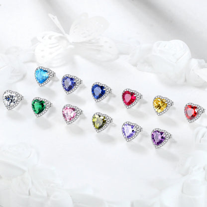 Red Heart Women Jewelry Sets Garnet January Birthstone Jewelry Set Necklace Earrings 925 Sterling Silver Pendant Mother Birthday Christmas Valentines Gifts Idea