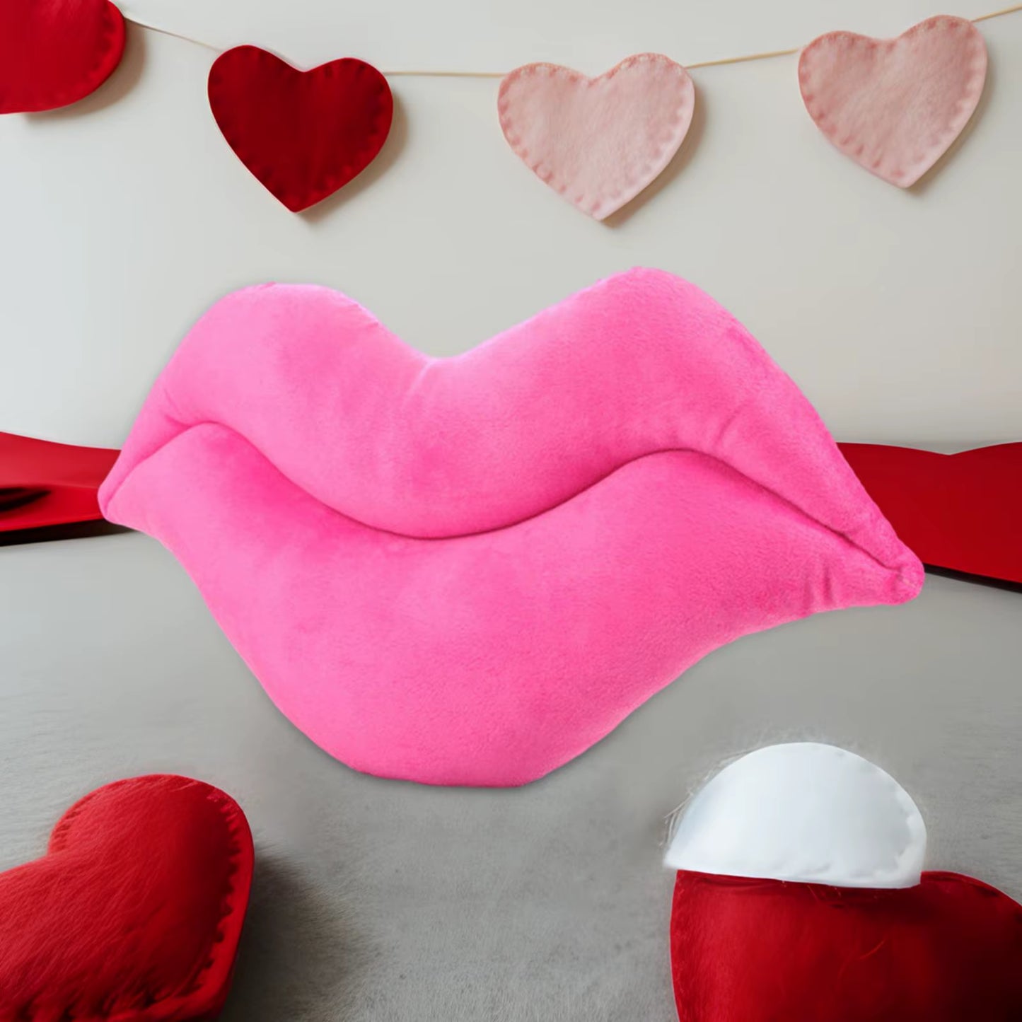 Lip Shaped Throw Pillow Lightweight Valentines Day Decor Decorative Pillow For