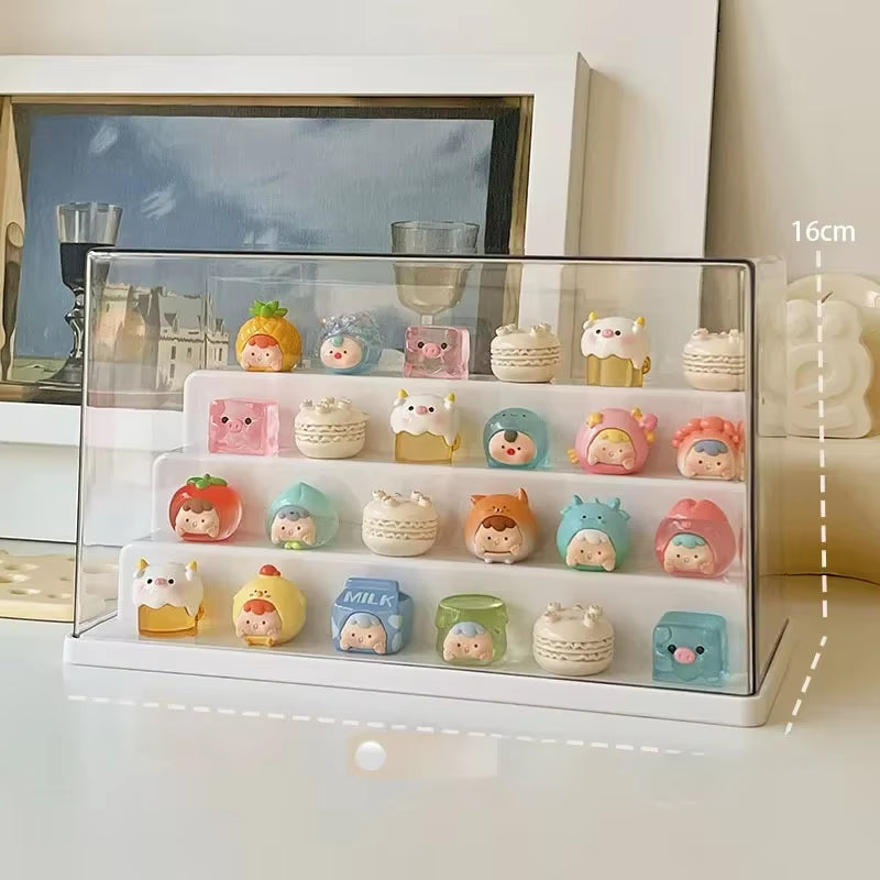 Blind Box Display Rack Dustproof Showcase for Model Figurines Storage Cabinet Transparent Collectible Figures Organizer Box