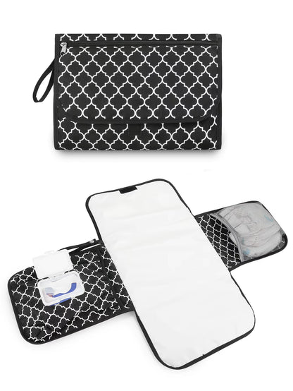 Portable Diaper Changing Pad, Portable Changing Pad for Newborn Girl & Boy - Baby Changing Pad with Smart Wipes Pocket